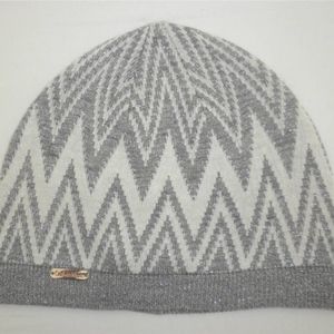 Calvin Klein White/Silver Chevron Zig Zag Beanie